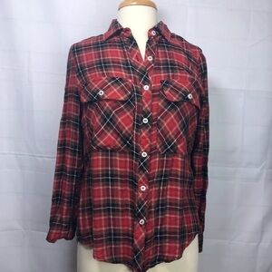 Alison Andrews Plaid button down shirt S long s